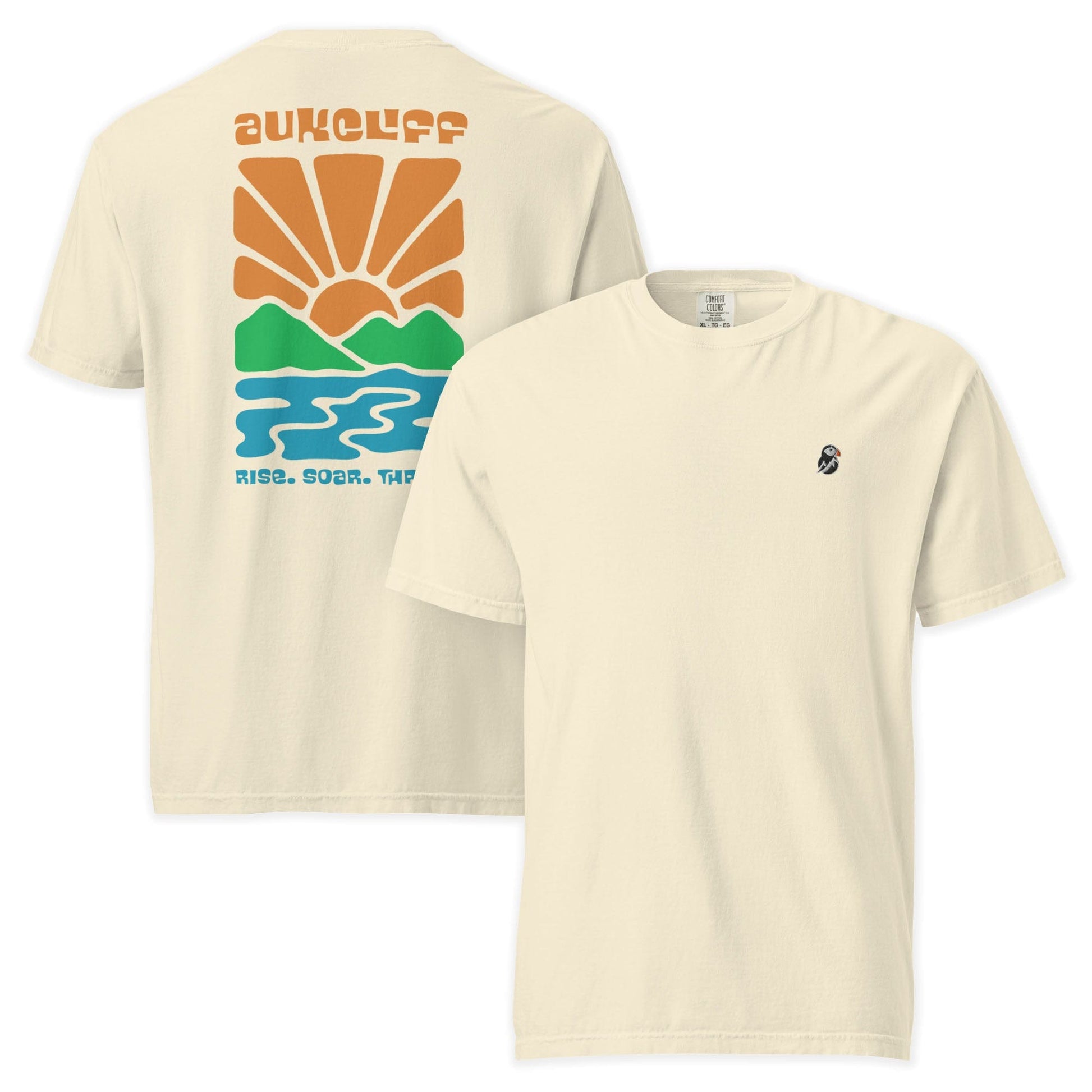 AukCliff Rear Print Comfort Colors T-shirt Ivory / S Retro Sunrise Comfort Colors Tee