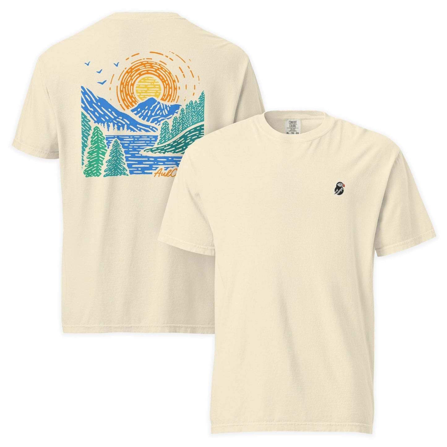 AukCliff Rear Print Comfort Colors T-shirt Ivory / S Sunrise Vista Landscape Back Print Comfort Colors T-Shirt