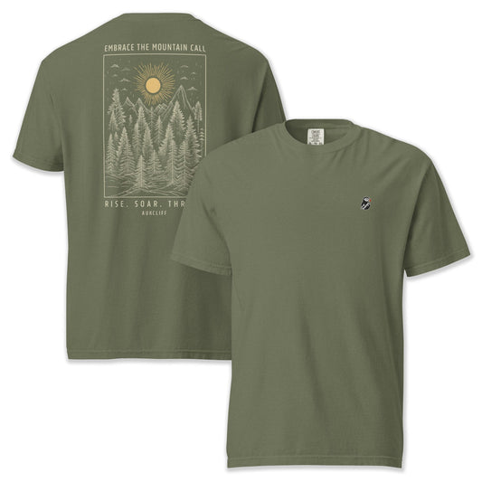 AukCliff Rear Print Comfort Colors T-shirt Moss / S Mountain Call Comfort Colors T-shirt
