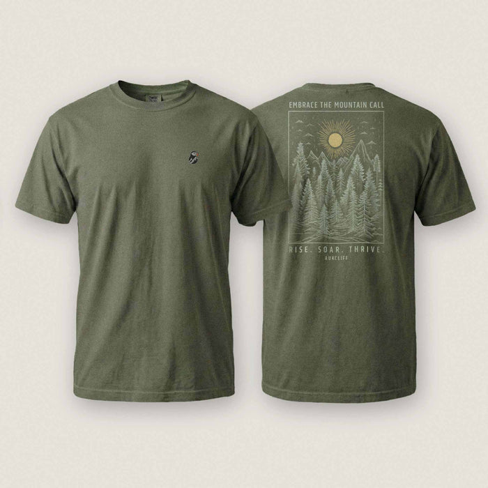 AukCliff Rear Print Comfort Colors T-shirt Moss / S Mountain Call Comfort Colors T-shirt