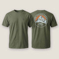 AukCliff Rear Print Comfort Colors T-shirt Moss / S Retro Mountain Logo Comfort Colors Back Print T-Shirt