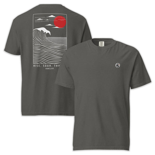 AukCliff Rear Print Comfort Colors T-shirt Pepper / S Coastal Waves Comfort Colors T-shirt