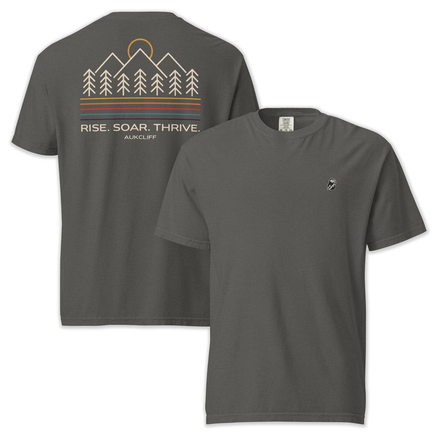 AukCliff Rear Print Comfort Colors T-shirt Pepper / S Minimalist Mountain Comfort Colors T-shirt