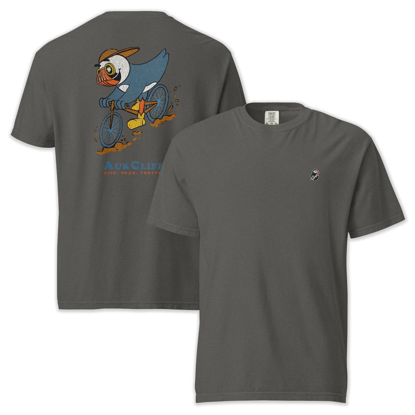 AukCliff Rear Print Comfort Colors T-shirt Pepper / S Mountain Biker Puffin Comfort Colors Back Print T-Shirt