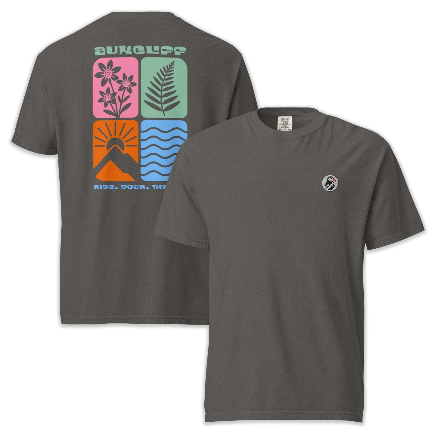 AukCliff Rear Print Comfort Colors T-shirt Pepper / S Retro Nature Squares Comfort Colors Tee