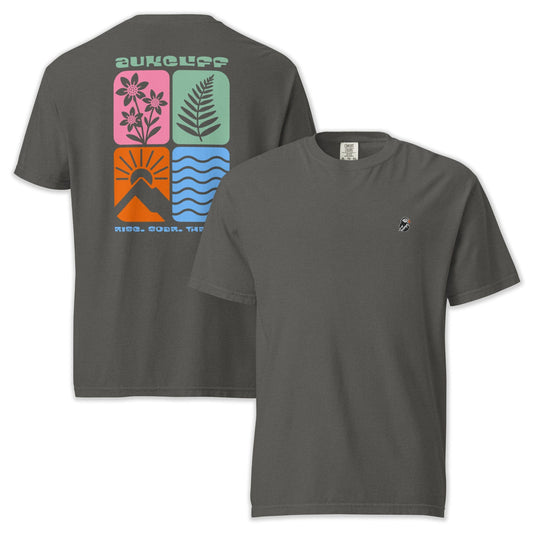 AukCliff Rear Print Comfort Colors T-shirt Pepper / S Retro Nature Squares Comfort Colors Tee
