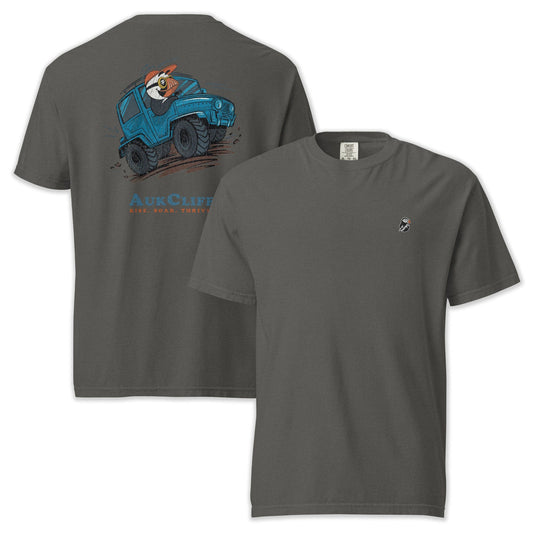 AukCliff Rear Print Comfort Colors T-shirt Pepper / S Retro Overlander Puffin Comfort Colors Back Print T-Shirt