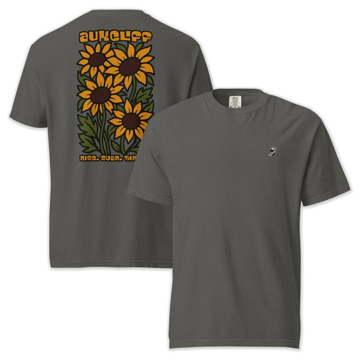 AukCliff Rear Print Comfort Colors T-shirt Pepper / S Retro Sunflower Comfort Colors T-shirt