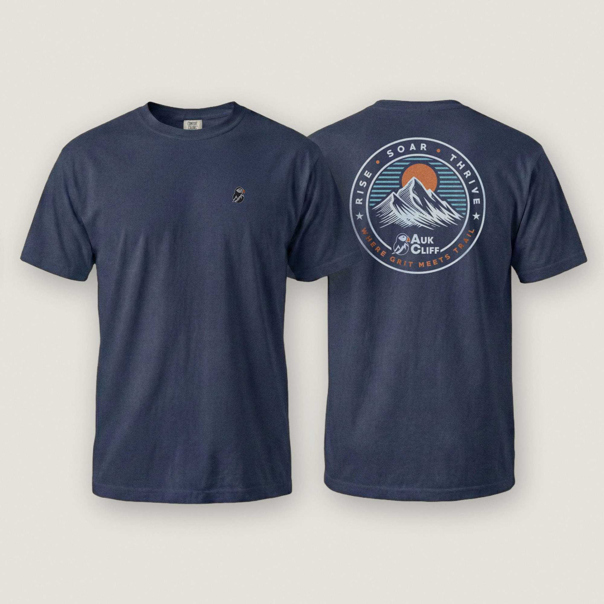 AukCliff Rear Print Comfort Colors T-shirt Trail Emblem Mountain Comfort Colors Back Print T-Shirt