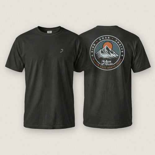 AukCliff Rear Print Comfort Colors T-shirt Trail Emblem Mountain Comfort Colors Back Print T-Shirt