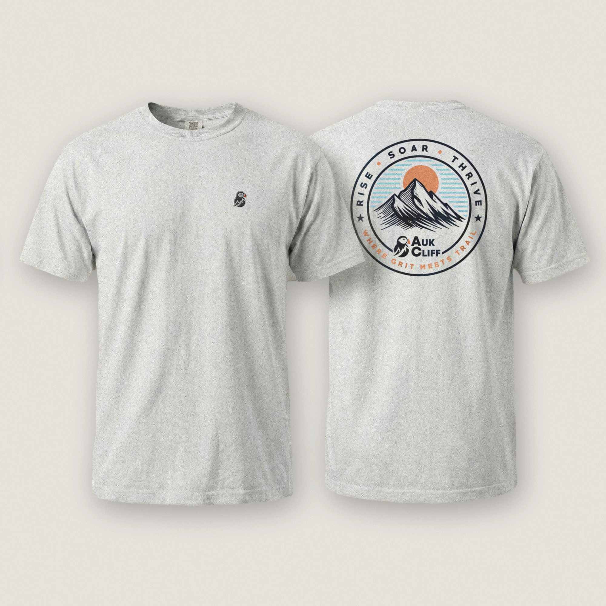 AukCliff Rear Print Comfort Colors T-shirt Trail Emblem Mountain Comfort Colors Back Print T-Shirt