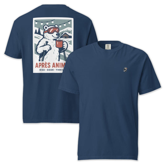 AukCliff Rear Print Comfort Colors T-shirt True Navy / S Après Animal Comfort Colors Tee