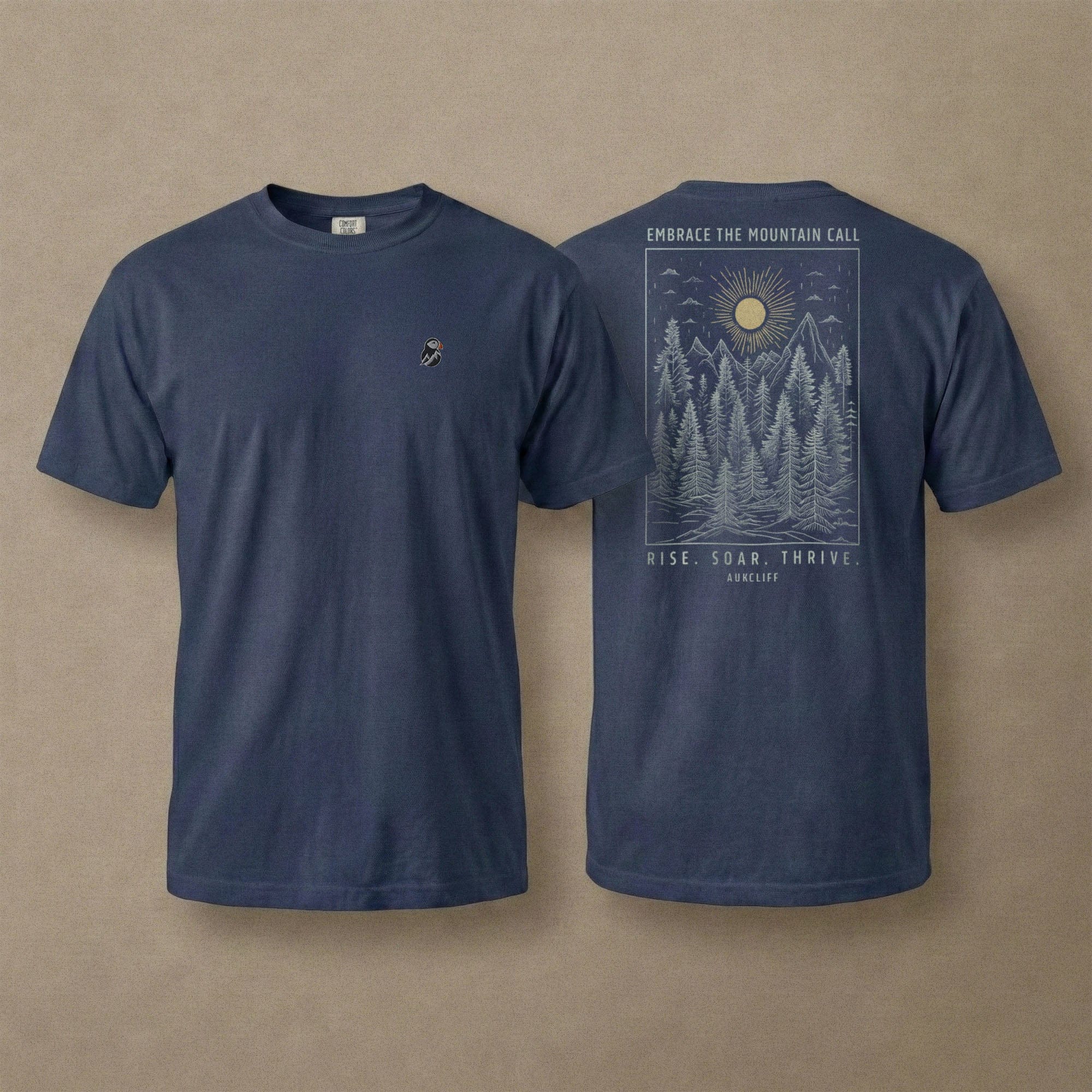AukCliff Rear Print Comfort Colors T-shirt True Navy / S Mountain Call Comfort Colors T-shirt
