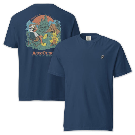 AukCliff Rear Print Comfort Colors T-shirt True Navy / S Retro Camper Puffin Comfort Colors Back Print T-Shirt