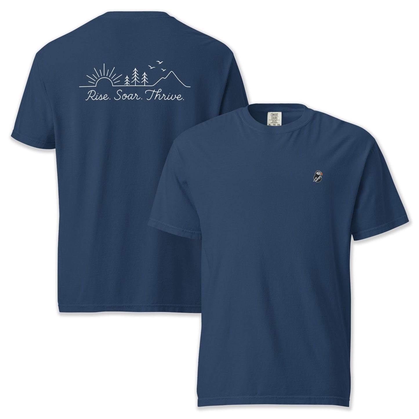 AukCliff Rear Print Comfort Colors T-shirt True Navy / S Rise. Soar. Thrive. Comfort Colors Tee
