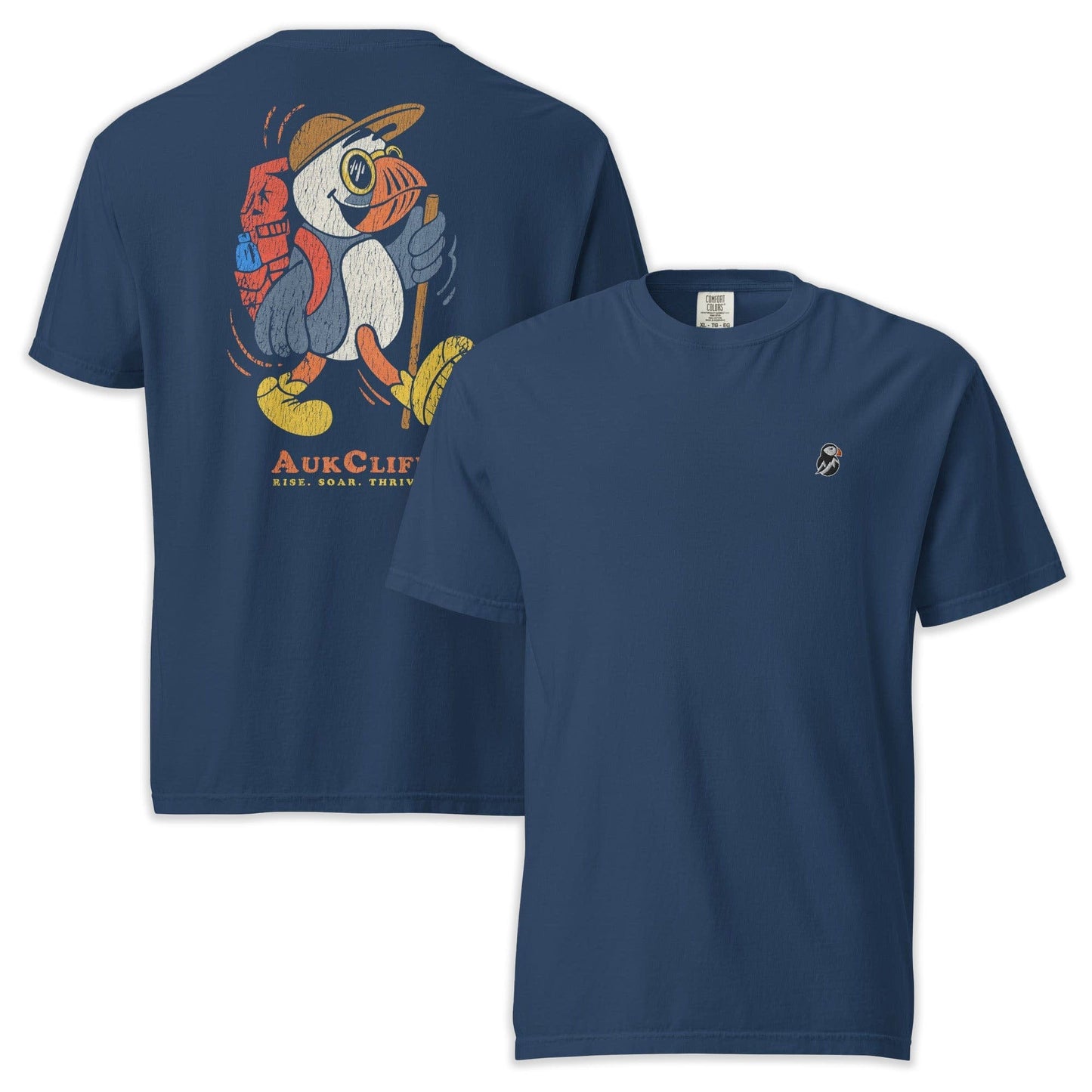 AukCliff Rear Print Comfort Colors T-shirt True Navy / S Trailblazer Puffin Back Print Comfort Colors T-Shirt