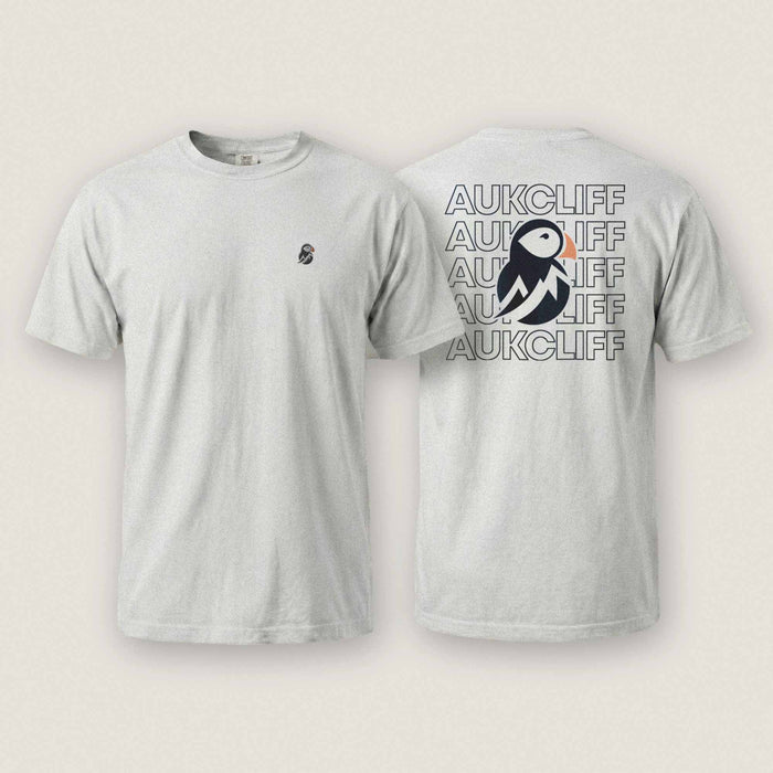 AukCliff Rear Print Comfort Colors T-shirt White / S AukCliff® Puffin Logo Comfort Colors T-Shirt