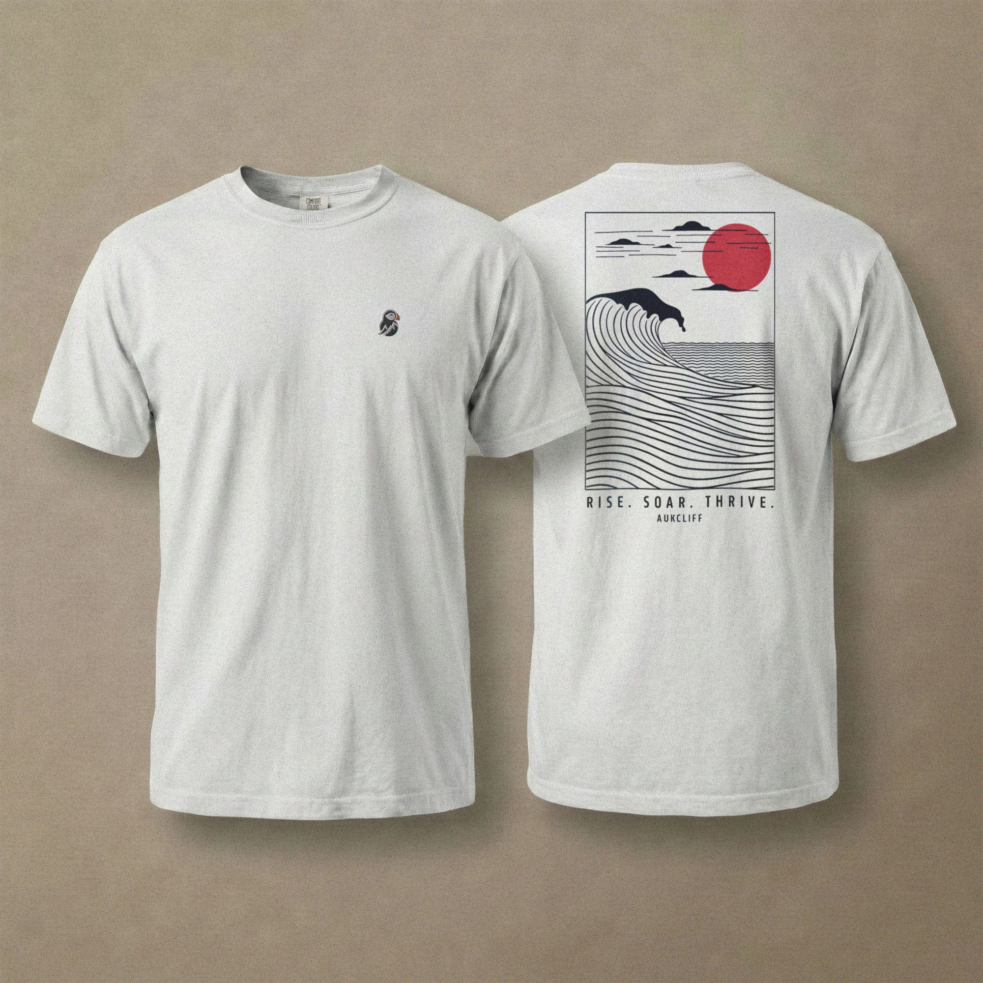 AukCliff Rear Print Comfort Colors T-shirt White / S Coastal Waves Comfort Colors T-shirt
