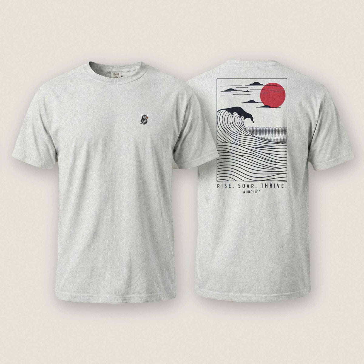 AukCliff Rear Print Comfort Colors T-shirt White / S Coastal Waves Comfort Colors T-shirt