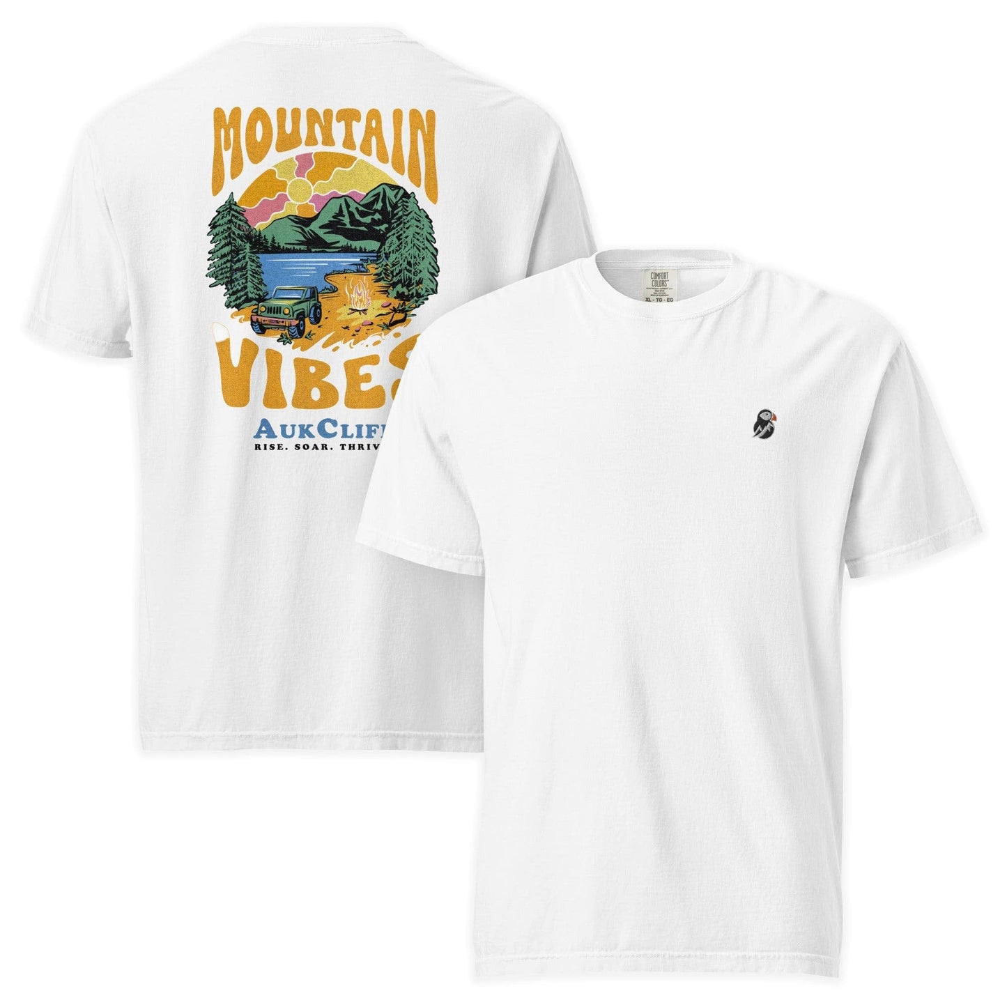 AukCliff Rear Print Comfort Colors T-shirt White / S Mountain Vibes Comfort Colors T-Shirt