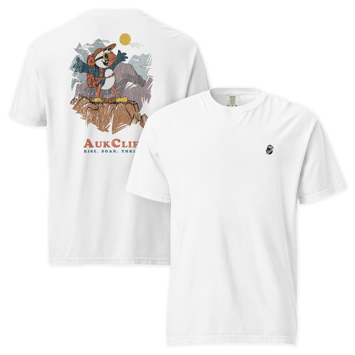 AukCliff Rear Print Comfort Colors T-shirt White / S Retro Mountaineering Puffin Comfort Colors Back Print T-Shirt