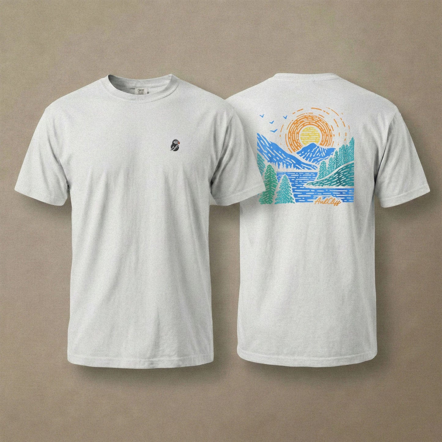 AukCliff Rear Print Comfort Colors T-shirt White / S Sunrise Vista Landscape Back Print Comfort Colors T-Shirt