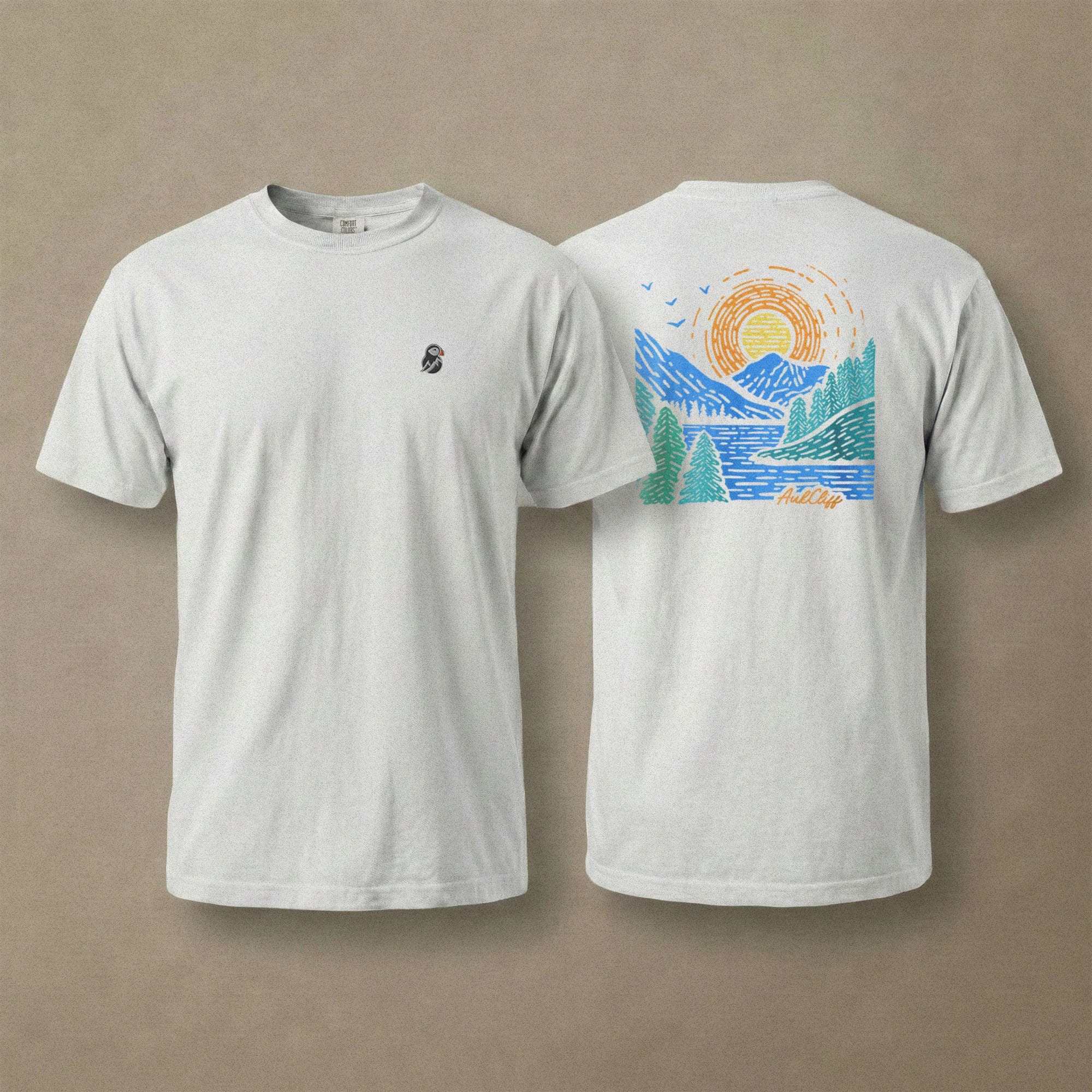 AukCliff Rear Print Comfort Colors T-shirt White / S Sunrise Vista Landscape Back Print Comfort Colors T-Shirt