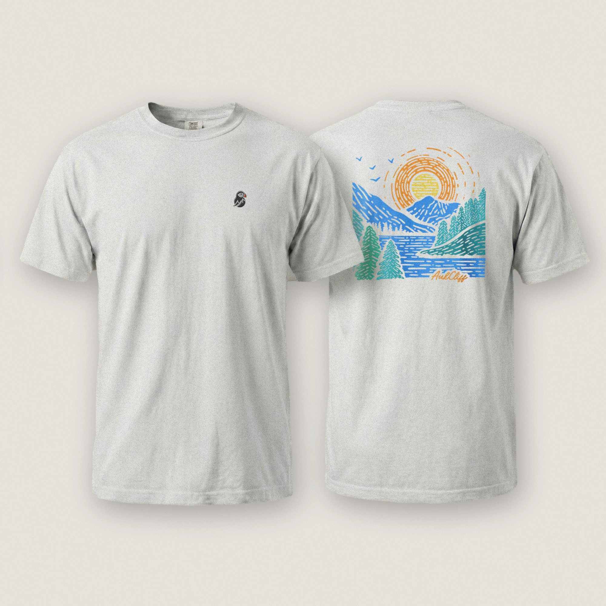 AukCliff Rear Print Comfort Colors T-shirt White / S Sunrise Vista Landscape Back Print Comfort Colors T-Shirt