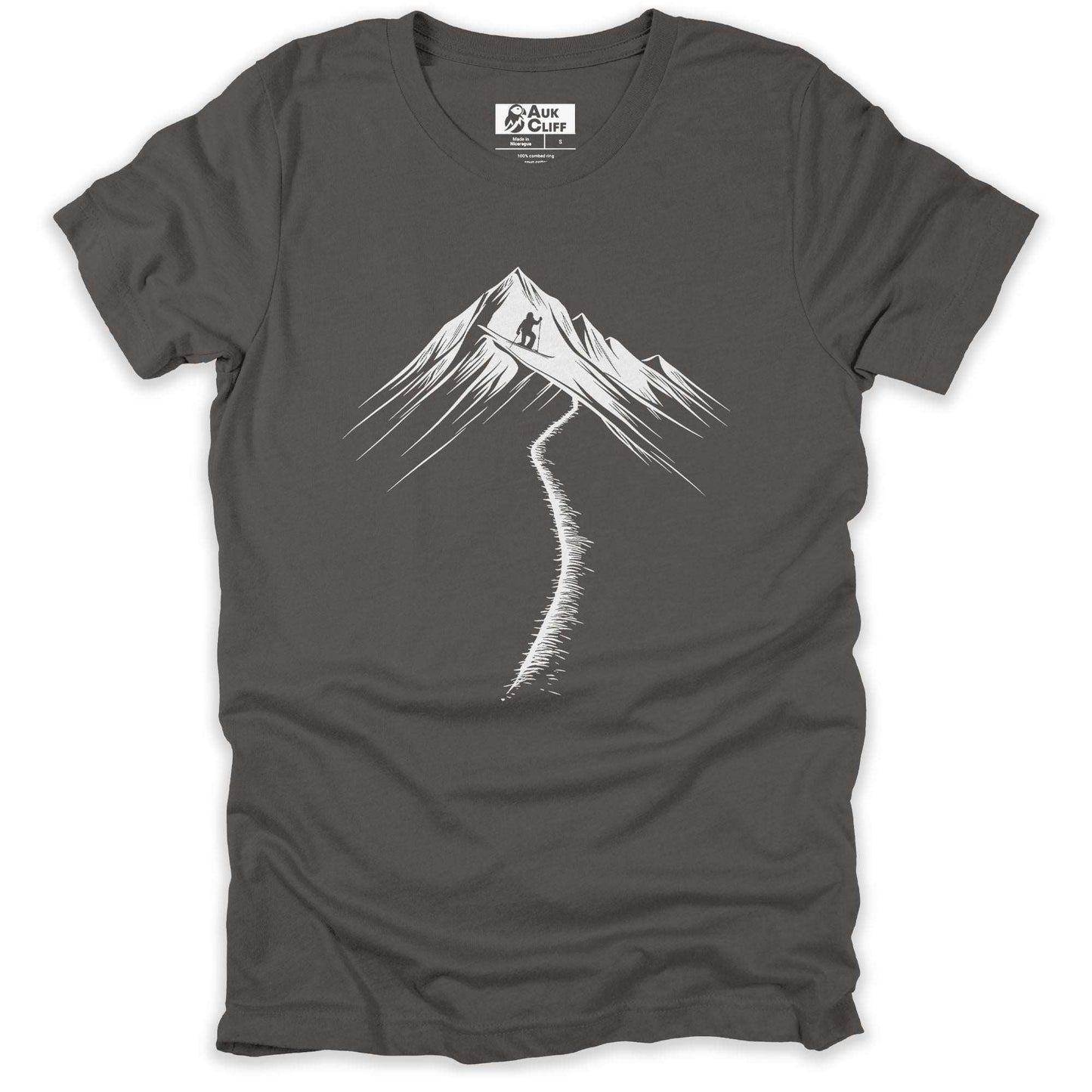 AukCliff Skiing and Snowboarding Graphic Tees Asphalt / S Mountain Skier T-shirt
