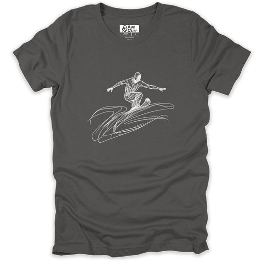 AukCliff Skiing and Snowboarding Graphic Tees Asphalt / S Snowboarder Carve Flow T-shirt
