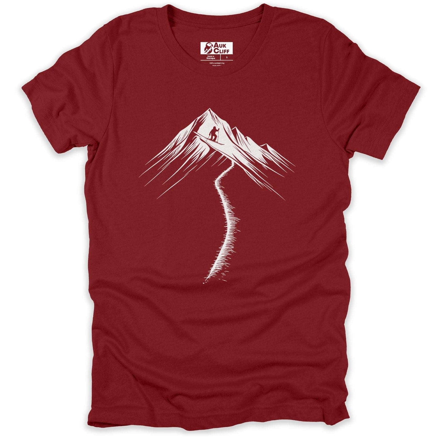 AukCliff Skiing and Snowboarding Graphic Tees Cardinal / S Mountain Skier T-shirt