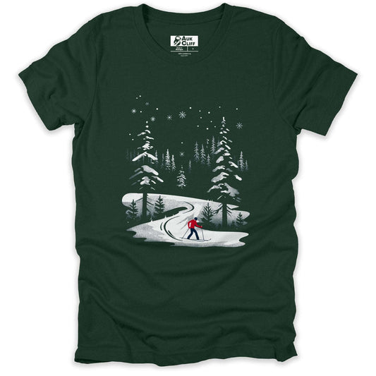 AukCliff Skiing and Snowboarding Graphic Tees Forest / S Cross-Country Ski T-shirt