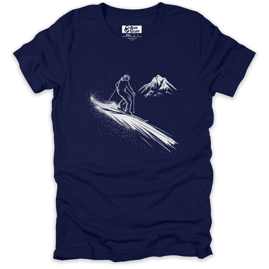 AukCliff Skiing and Snowboarding Graphic Tees Navy / S Alpine Ski Descent T-shirt