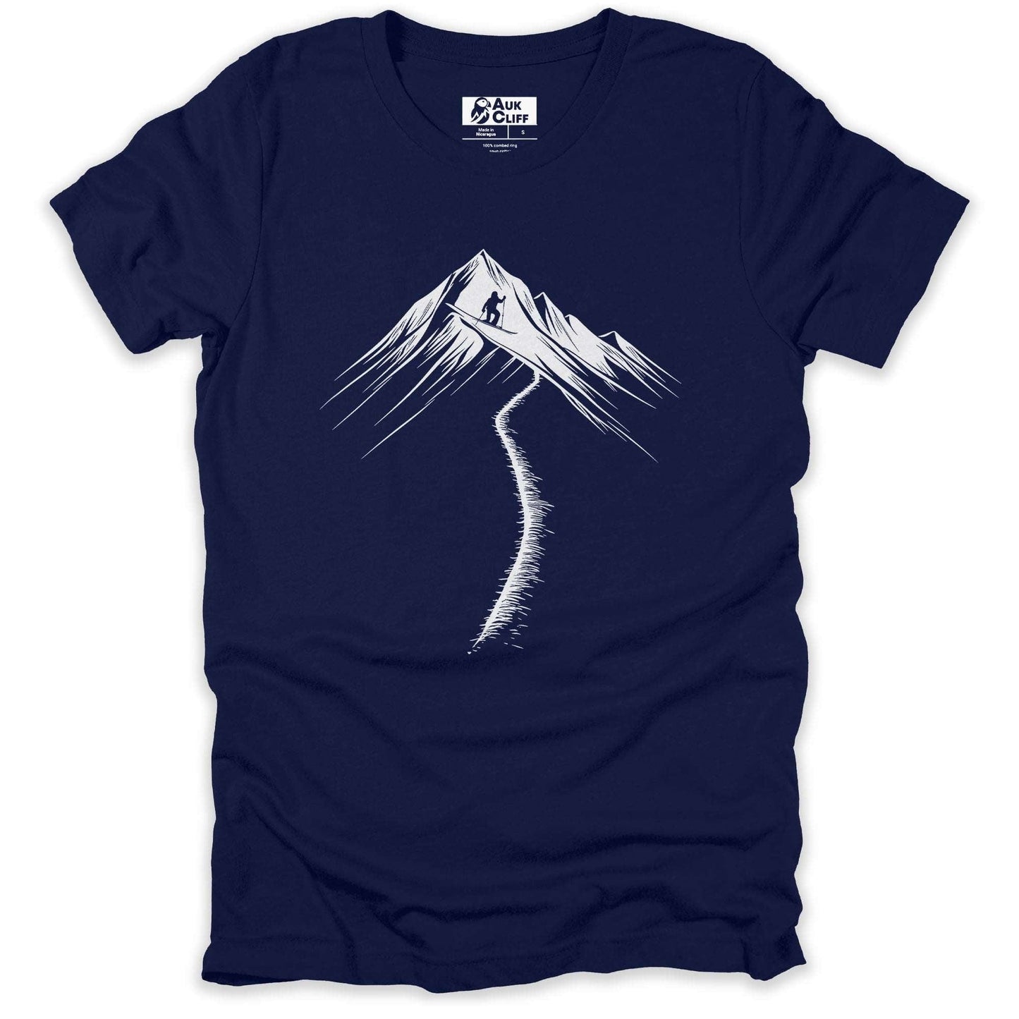 AukCliff Skiing and Snowboarding Graphic Tees Navy / S Mountain Skier T-shirt