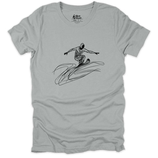 AukCliff Skiing and Snowboarding Graphic Tees Silver / S Snowboarder Carve Flow T-shirt