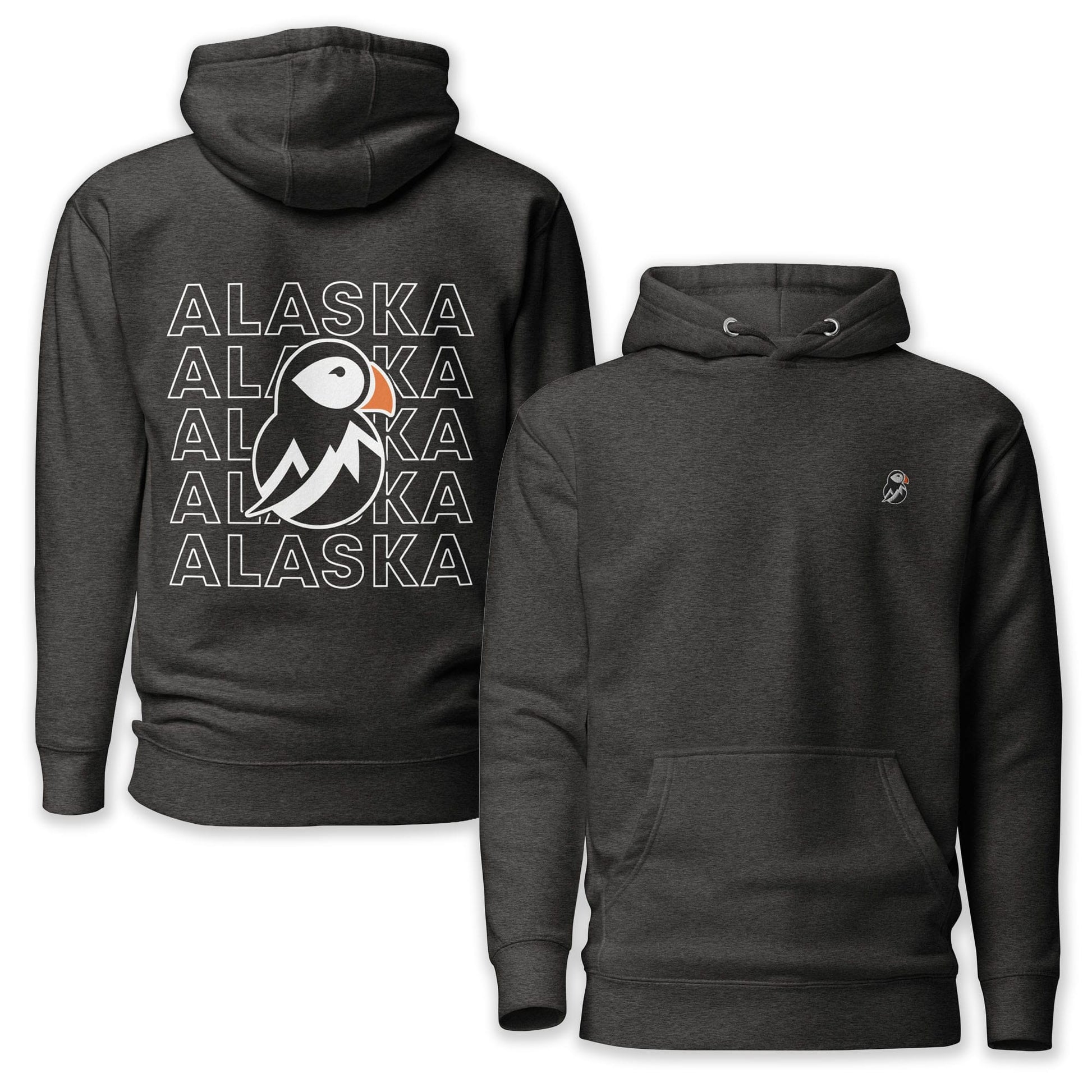 AukCliff® The Origin Collection Hoodie Charcoal Heather / S Alaska North Born Back Print Hoodie