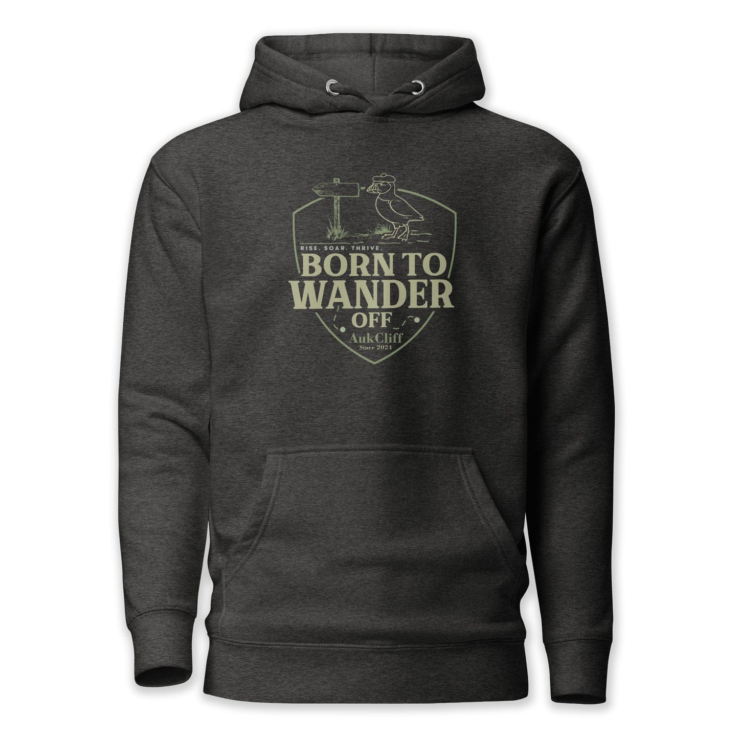 AukCliff® The Origin Collection Hoodie Charcoal Heather / S Born to Wander Off Hoodie