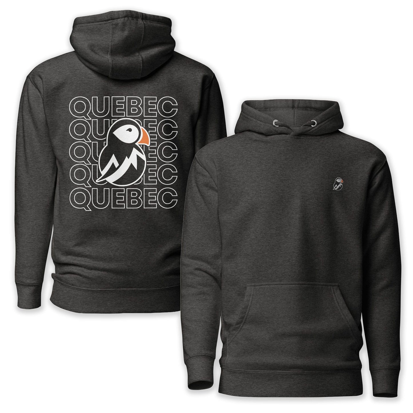 AukCliff® The Origin Collection Hoodie Charcoal Heather / S Quebec North Born Back Print Hoodie
