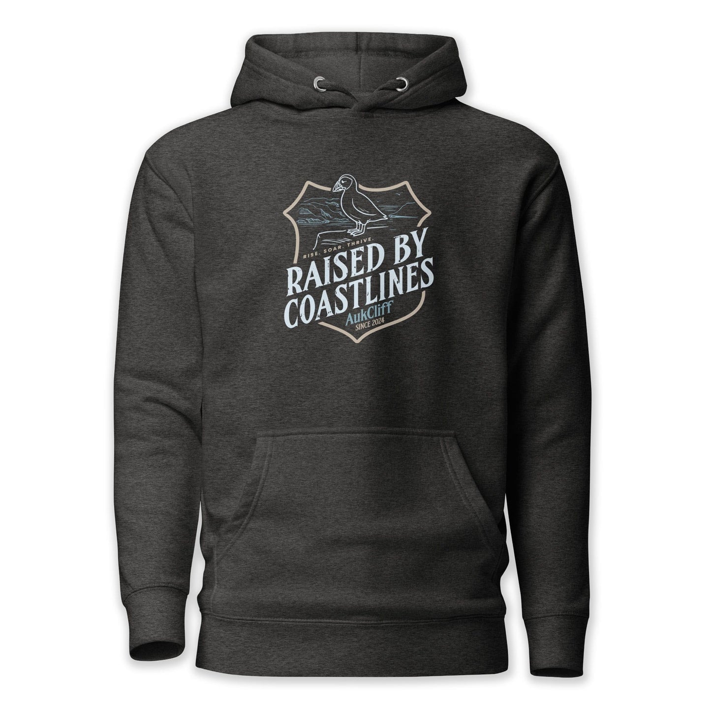 AukCliff® The Origin Collection Hoodie Charcoal Heather / S Raised by Coastlines Hoodie