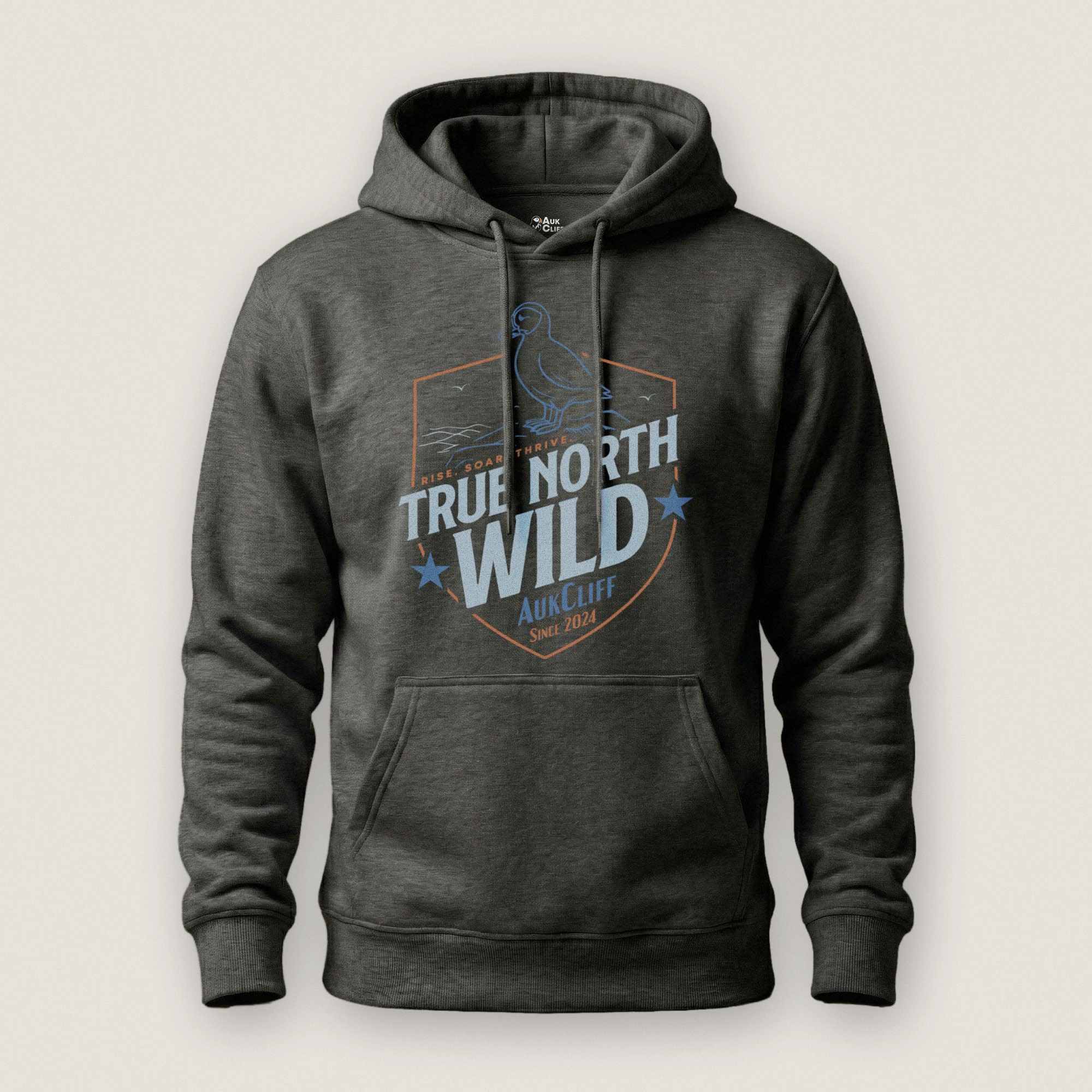 AukCliff® The Origin Collection Hoodie Charcoal Heather / S True North Wild Hoodie