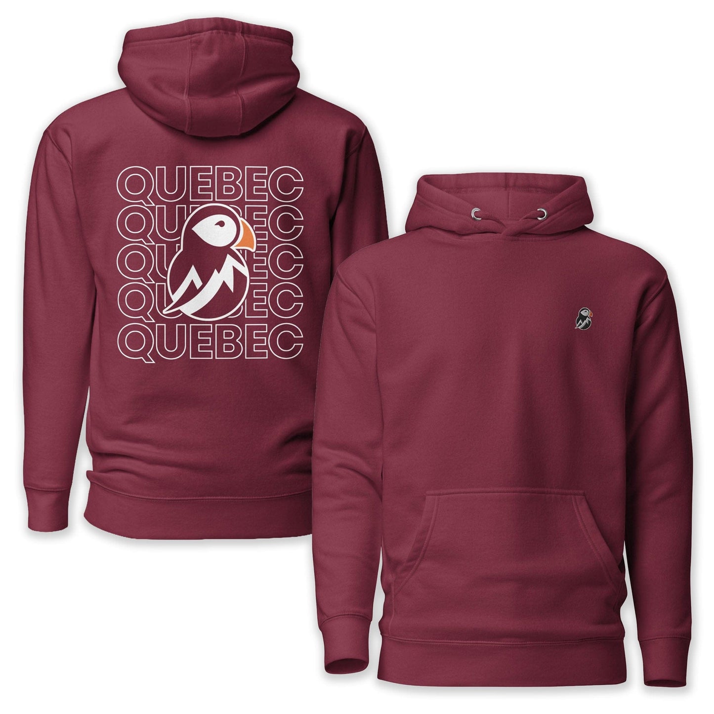 AukCliff® The Origin Collection Hoodie Maroon / S Quebec North Born Back Print Hoodie