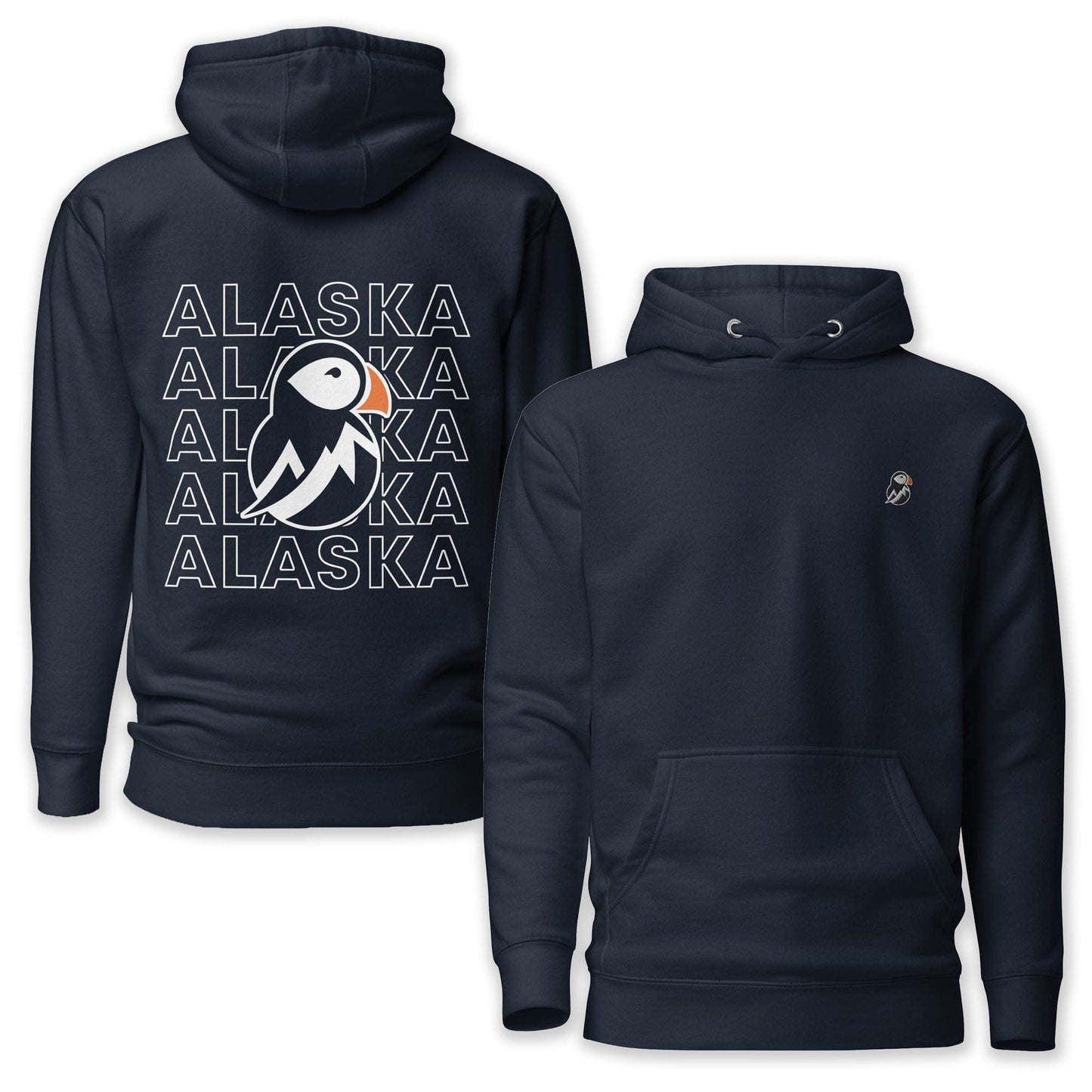AukCliff® The Origin Collection Hoodie Navy Blazer / S Alaska North Born Back Print Hoodie