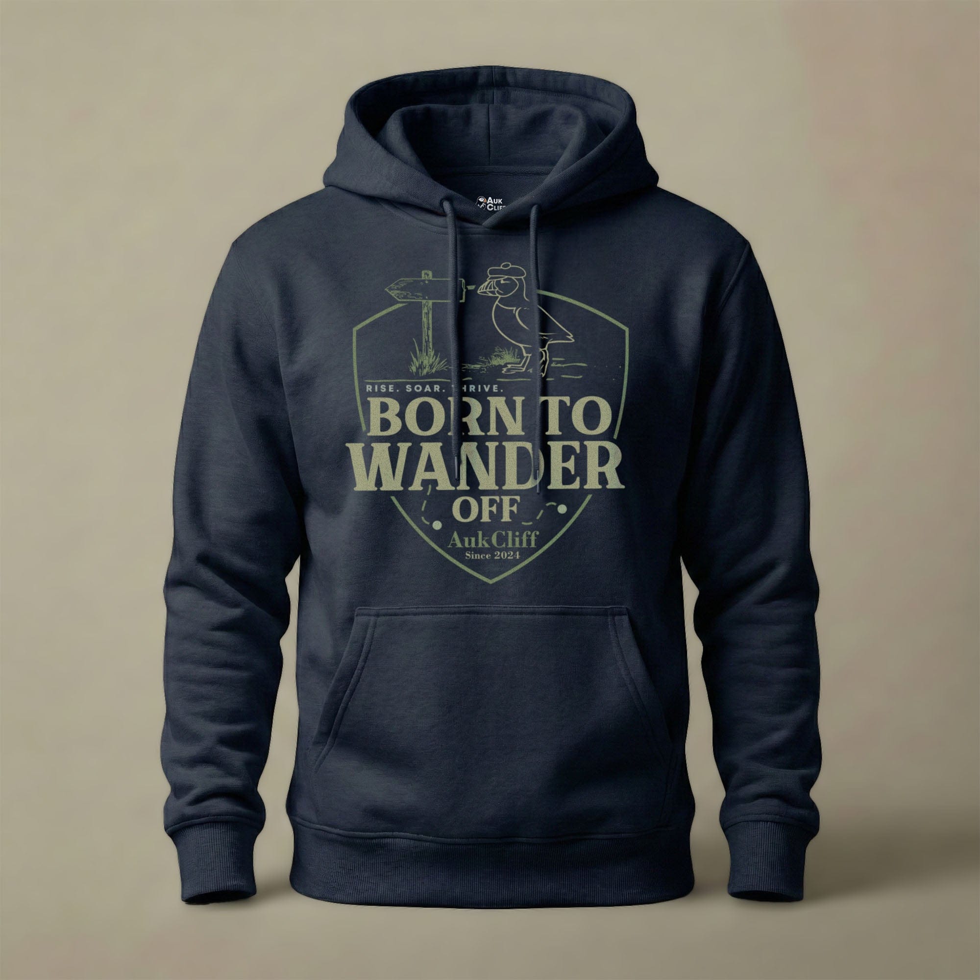 AukCliff® The Origin Collection Hoodie Navy Blazer / S Born to Wander Off Hoodie