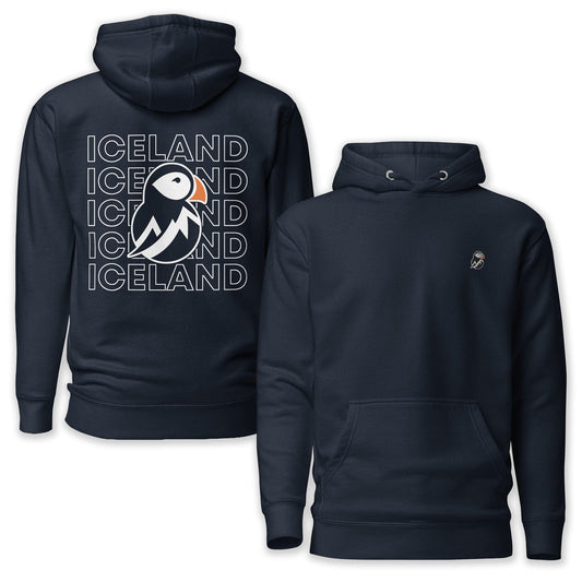 AukCliff® The Origin Collection Hoodie Navy Blazer / S Iceland North Born Back Print Hoodie