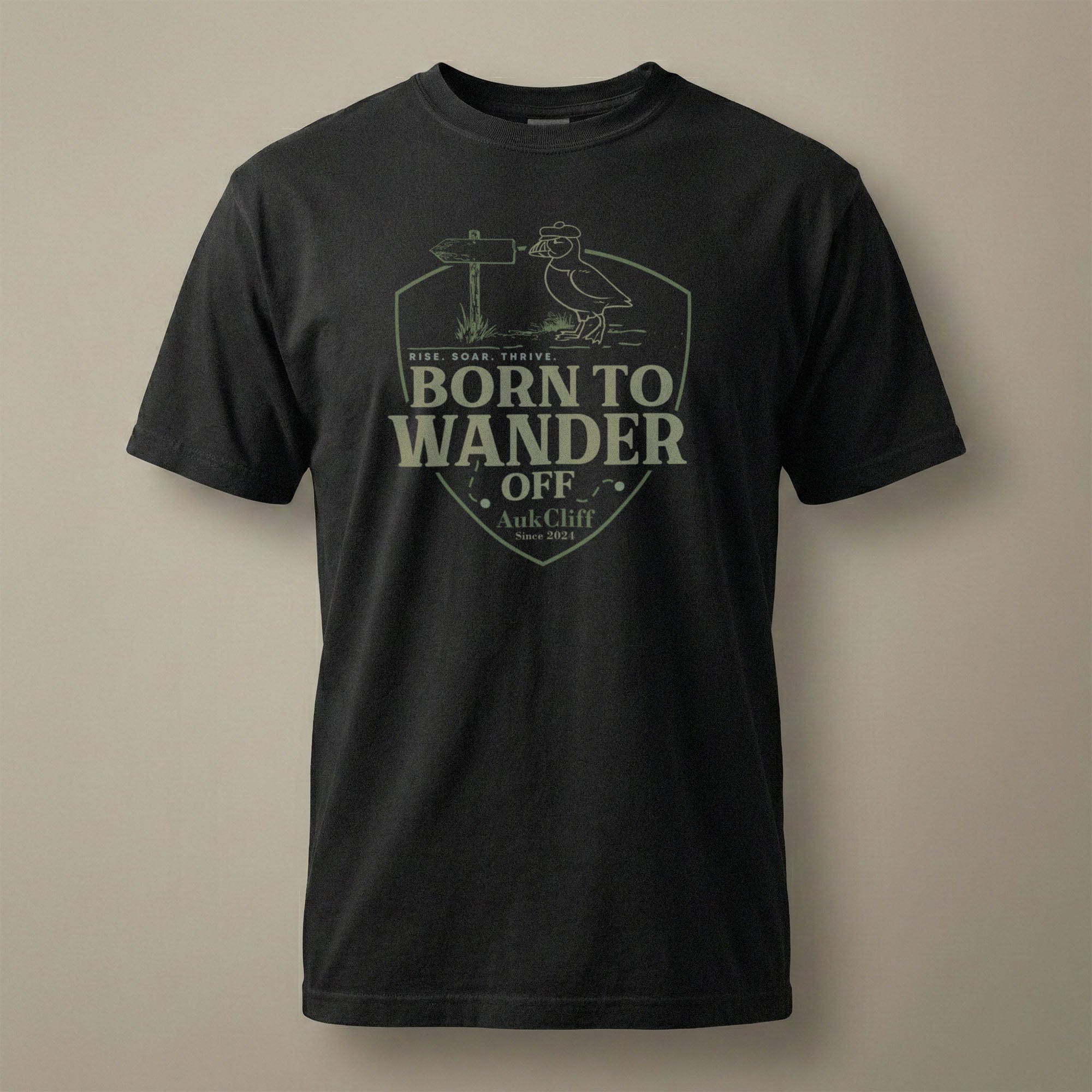 AukCliff® The Origin Collection T-shirt Black / S Born to Wander Off Comfort Colors T-Shirt