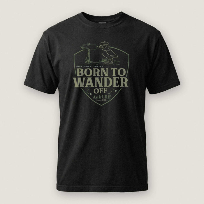 AukCliff® The Origin Collection T-shirt Black / S Born to Wander Off Comfort Colors T-Shirt