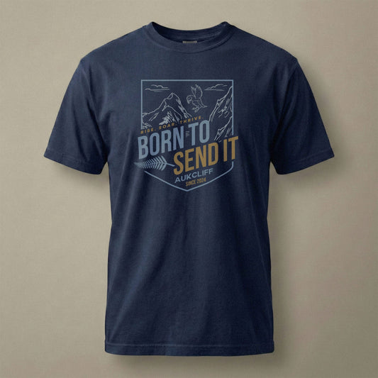 AukCliff® The Origin Collection T-shirt True Navy / S Born to Send It T-Shirt Comfort Colors