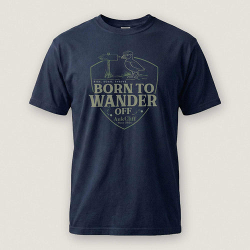 AukCliff® The Origin Collection T-shirt True Navy / S Born to Wander Off Comfort Colors T-Shirt