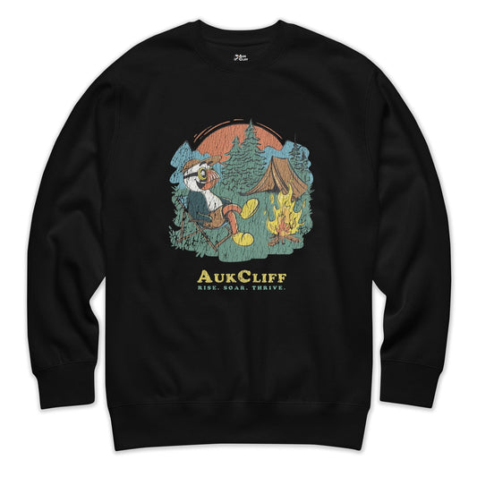 AukCliff Trailblazer Collection Graphic Sweatshirts Black / S Retro Camping Puffin Sweatshirt