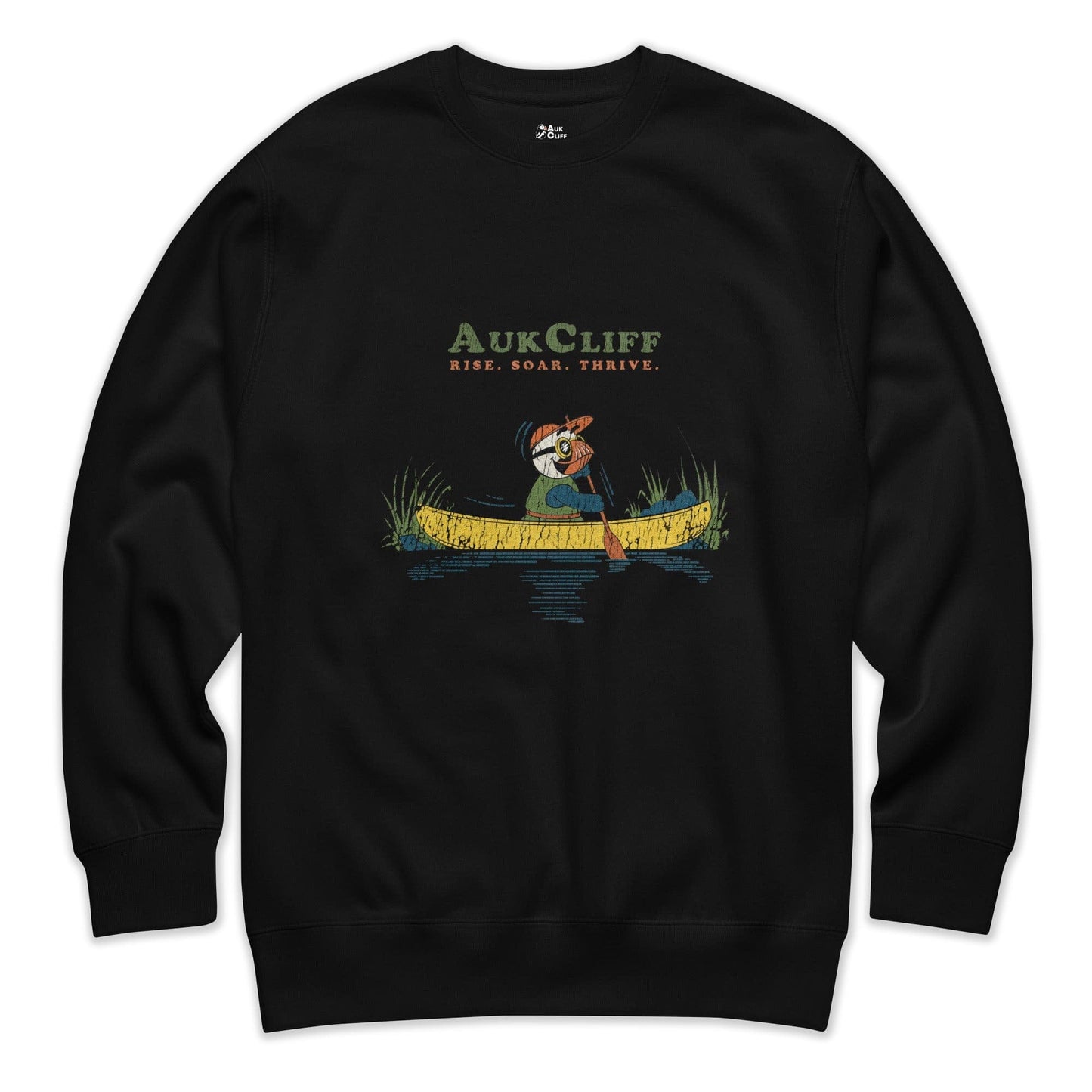 AukCliff Trailblazer Collection Graphic Sweatshirts Black / S Retro Canoeing Puffin Sweatshirt